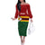 Zimbabwe Cricket Custom Family Matching Off The Shoulder Long Sleeve Dress and Hawaiian Shirt Zimbabwean Pattern Flag Motif - Wonder Print Shop