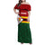 Zimbabwe Cricket Custom Family Matching Off Shoulder Maxi Dress and Hawaiian Shirt Zimbabwean Pattern Flag Motif - Wonder Print Shop