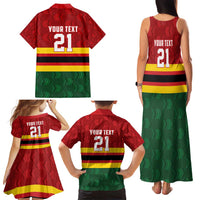 Zimbabwe Cricket Custom Family Matching Tank Maxi Dress and Hawaiian Shirt Zimbabwean Pattern Flag Motif - Wonder Print Shop