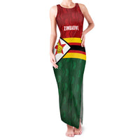 Zimbabwe Cricket Custom Family Matching Tank Maxi Dress and Hawaiian Shirt Zimbabwean Pattern Flag Motif - Wonder Print Shop