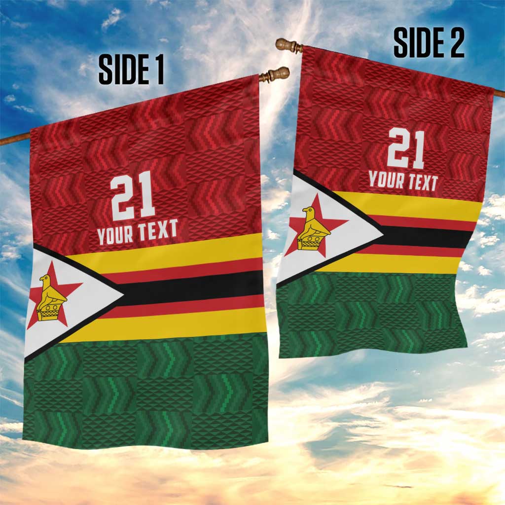 Zimbabwe Cricket Custom Garden Flag Zimbabwean Pattern Flag Motif - Wonder Print Shop