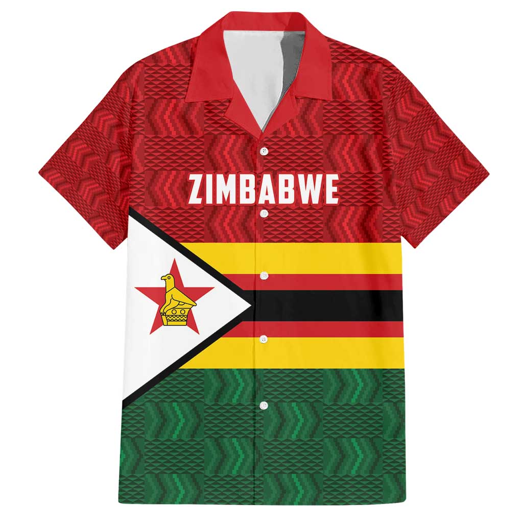 Zimbabwe Cricket Custom Hawaiian Shirt Zimbabwean Pattern Flag Motif - Wonder Print Shop