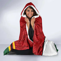 Zimbabwe Cricket Custom Hooded Blanket Zimbabwean Pattern Flag Motif - Wonder Print Shop