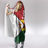 Zimbabwe Cricket Custom Hooded Blanket Zimbabwean Pattern Flag Motif - Wonder Print Shop