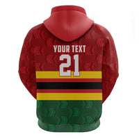 Zimbabwe Cricket Custom Hoodie Zimbabwean Pattern Flag Motif - Wonder Print Shop