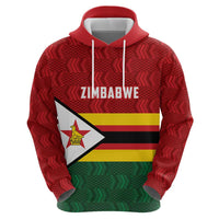 Zimbabwe Cricket Custom Hoodie Zimbabwean Pattern Flag Motif - Wonder Print Shop