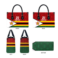 Zimbabwe Cricket Custom Leather Bag Zimbabwean Pattern Flag Motif - Wonder Print Shop