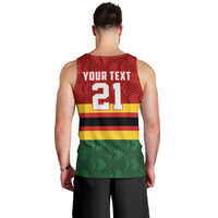 Zimbabwe Cricket Custom Men Tank Top Zimbabwean Pattern Flag Motif - Wonder Print Shop