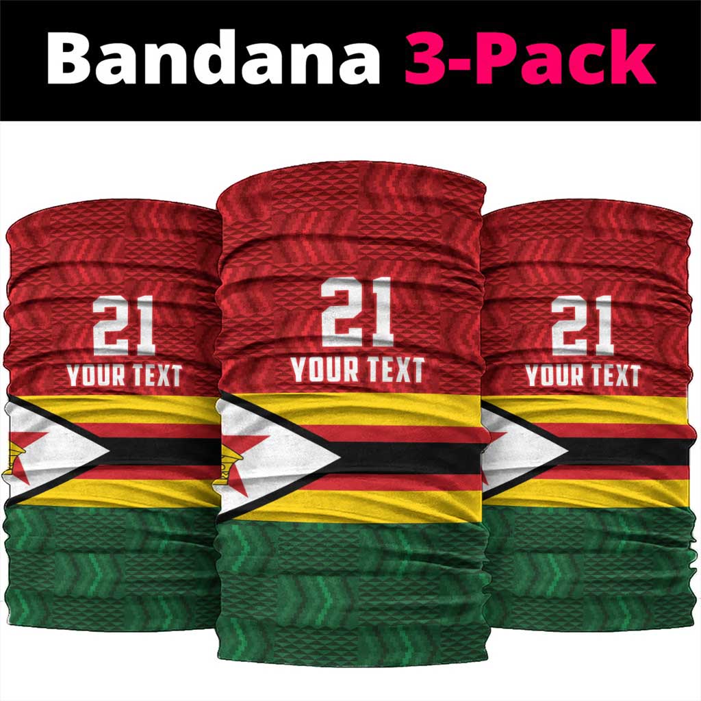 Zimbabwe Cricket Custom Neck Gaiter Zimbabwean Pattern Flag Motif - Wonder Print Shop