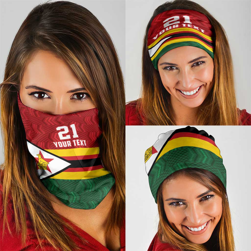 Zimbabwe Cricket Custom Neck Gaiter Zimbabwean Pattern Flag Motif - Wonder Print Shop