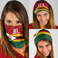 Zimbabwe Cricket Custom Neck Gaiter Zimbabwean Pattern Flag Motif - Wonder Print Shop