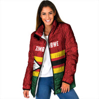 Zimbabwe Cricket Custom Padded Jacket Zimbabwean Pattern Flag Motif - Wonder Print Shop
