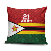 Zimbabwe Cricket Custom Pillow Cover Zimbabwean Pattern Flag Motif - Wonder Print Shop