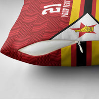 Zimbabwe Cricket Custom Pillow Cover Zimbabwean Pattern Flag Motif - Wonder Print Shop