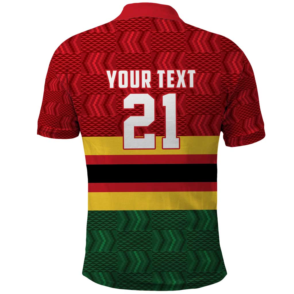 Zimbabwe Cricket Custom Polo Shirt Zimbabwean Pattern Flag Motif - Wonder Print Shop