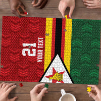 Zimbabwe Cricket Custom Puzzle Zimbabwean Pattern Flag Motif - Wonder Print Shop