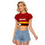 Zimbabwe Cricket Custom Raglan Cropped T Shirt Zimbabwean Pattern Flag Motif - Wonder Print Shop