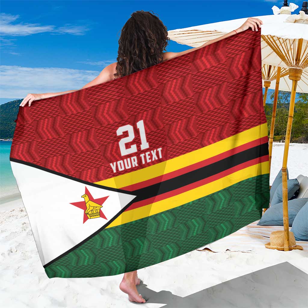 Zimbabwe Cricket Custom Sarong Zimbabwean Pattern Flag Motif - Wonder Print Shop