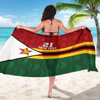 Zimbabwe Cricket Custom Sarong Zimbabwean Pattern Flag Motif - Wonder Print Shop