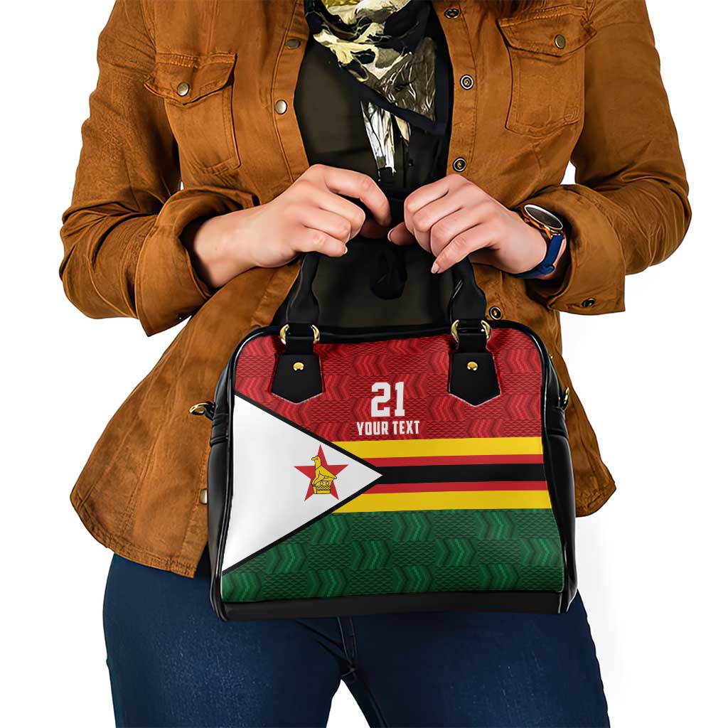 Zimbabwe Cricket Custom Shoulder Handbag Zimbabwean Pattern Flag Motif - Wonder Print Shop