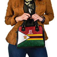 Zimbabwe Cricket Custom Shoulder Handbag Zimbabwean Pattern Flag Motif - Wonder Print Shop