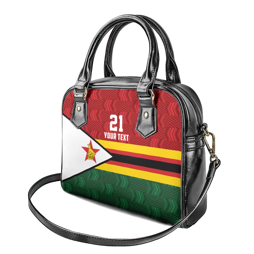 Zimbabwe Cricket Custom Shoulder Handbag Zimbabwean Pattern Flag Motif - Wonder Print Shop