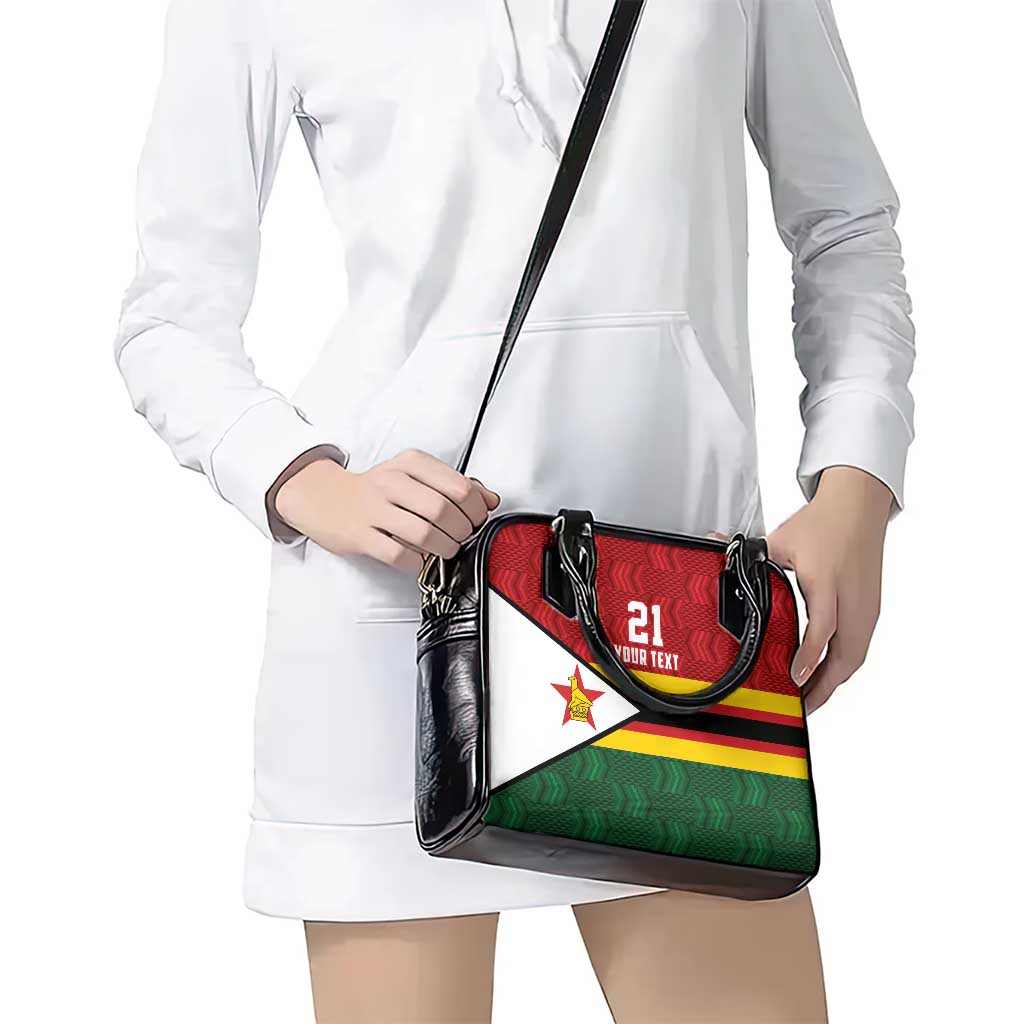 Zimbabwe Cricket Custom Shoulder Handbag Zimbabwean Pattern Flag Motif - Wonder Print Shop