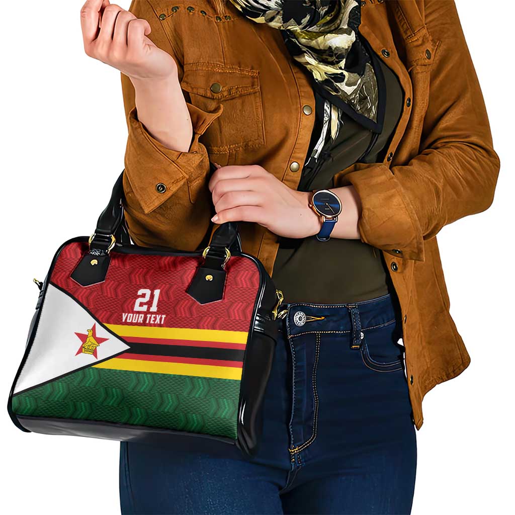 Zimbabwe Cricket Custom Shoulder Handbag Zimbabwean Pattern Flag Motif - Wonder Print Shop
