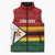 Zimbabwe Cricket Custom Sleeveless Puffer Jacket Zimbabwean Pattern Flag Motif - Wonder Print Shop