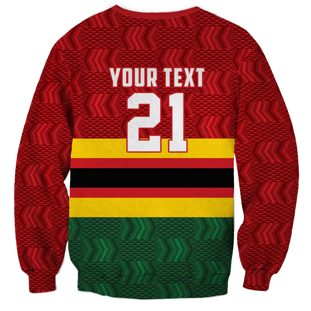 Zimbabwe Cricket Custom Sweatshirt Zimbabwean Pattern Flag Motif - Wonder Print Shop
