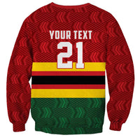 Zimbabwe Cricket Custom Sweatshirt Zimbabwean Pattern Flag Motif - Wonder Print Shop
