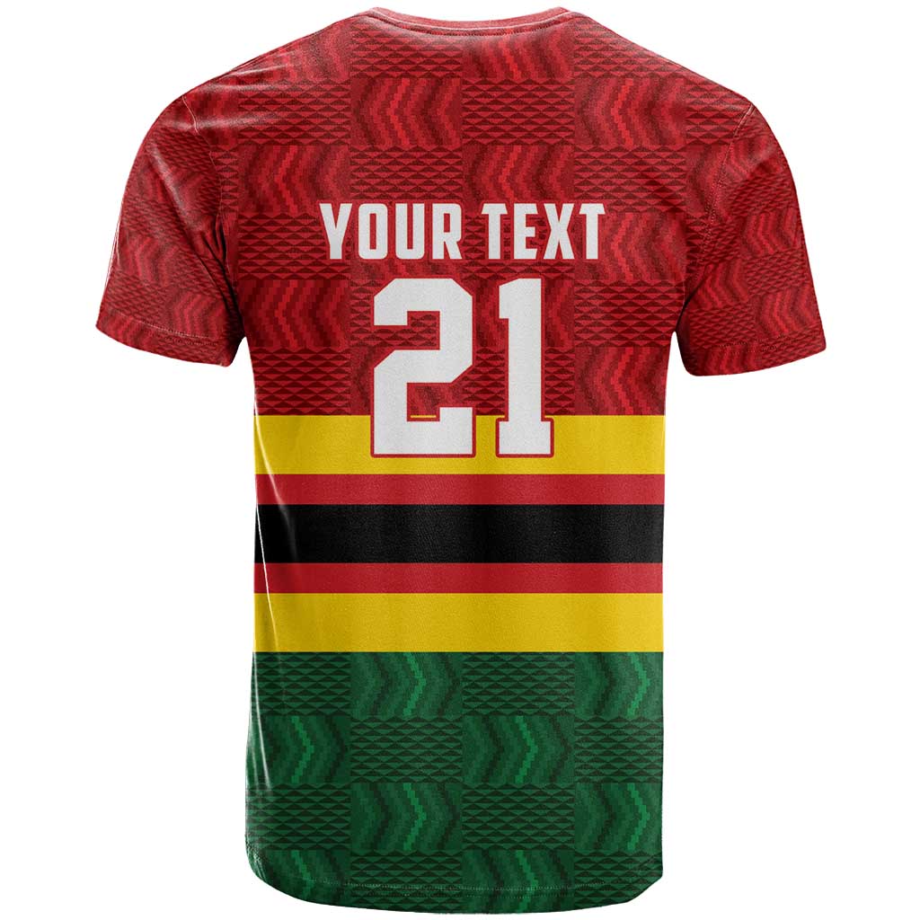Zimbabwe Cricket Custom T Shirt Zimbabwean Pattern Flag Motif - Wonder Print Shop