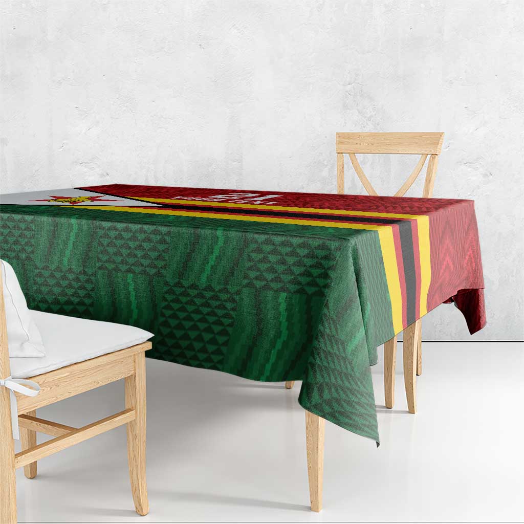 Zimbabwe Cricket Custom Tablecloth Zimbabwean Pattern Flag Motif - Wonder Print Shop