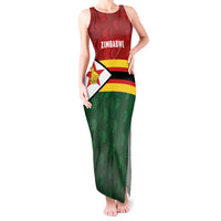 Zimbabwe Cricket Custom Tank Maxi Dress Zimbabwean Pattern Flag Motif - Wonder Print Shop