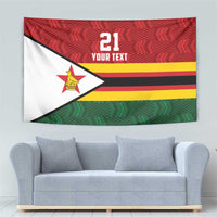 Zimbabwe Cricket Custom Tapestry Zimbabwean Pattern Flag Motif - Wonder Print Shop