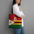 Zimbabwe Cricket Custom Tote Bag Zimbabwean Pattern Flag Motif - Wonder Print Shop