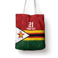 Zimbabwe Cricket Custom Tote Bag Zimbabwean Pattern Flag Motif - Wonder Print Shop