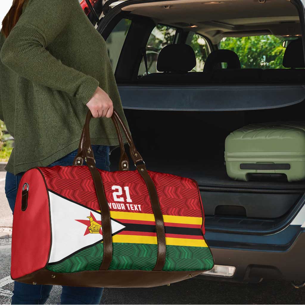 Zimbabwe Cricket Custom Travel Bag Zimbabwean Pattern Flag Motif - Wonder Print Shop