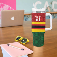 Zimbabwe Cricket Custom Tumbler With Handle Zimbabwean Pattern Flag Motif - Wonder Print Shop