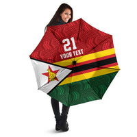Zimbabwe Cricket Custom Umbrella Zimbabwean Pattern Flag Motif - Wonder Print Shop