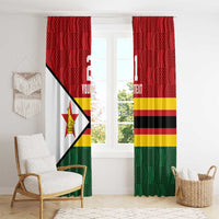 Zimbabwe Cricket Custom Window Curtain Zimbabwean Pattern Flag Motif - Wonder Print Shop