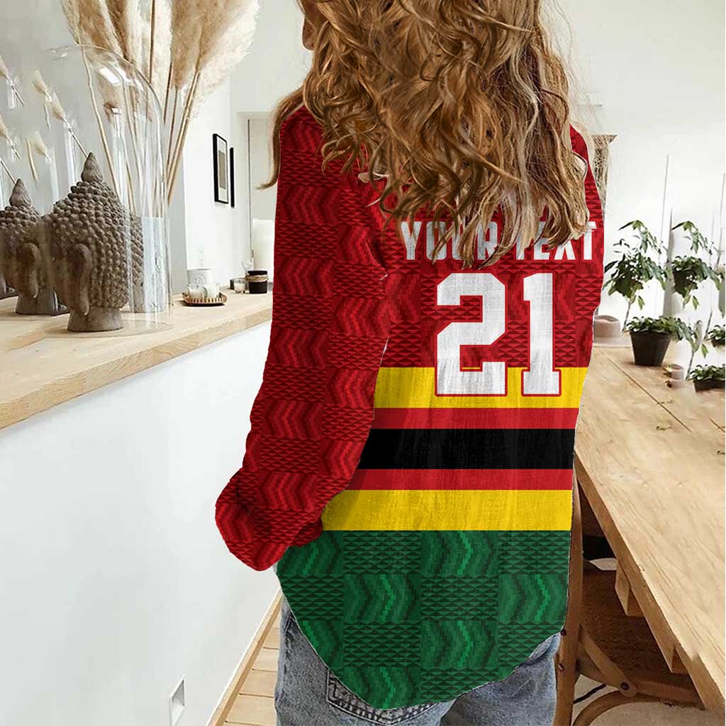 Zimbabwe Cricket Custom Women Casual Shirt Zimbabwean Pattern Flag Motif - Wonder Print Shop