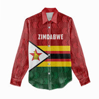 Zimbabwe Cricket Custom Women Casual Shirt Zimbabwean Pattern Flag Motif - Wonder Print Shop