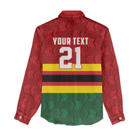 Zimbabwe Cricket Custom Women Casual Shirt Zimbabwean Pattern Flag Motif - Wonder Print Shop