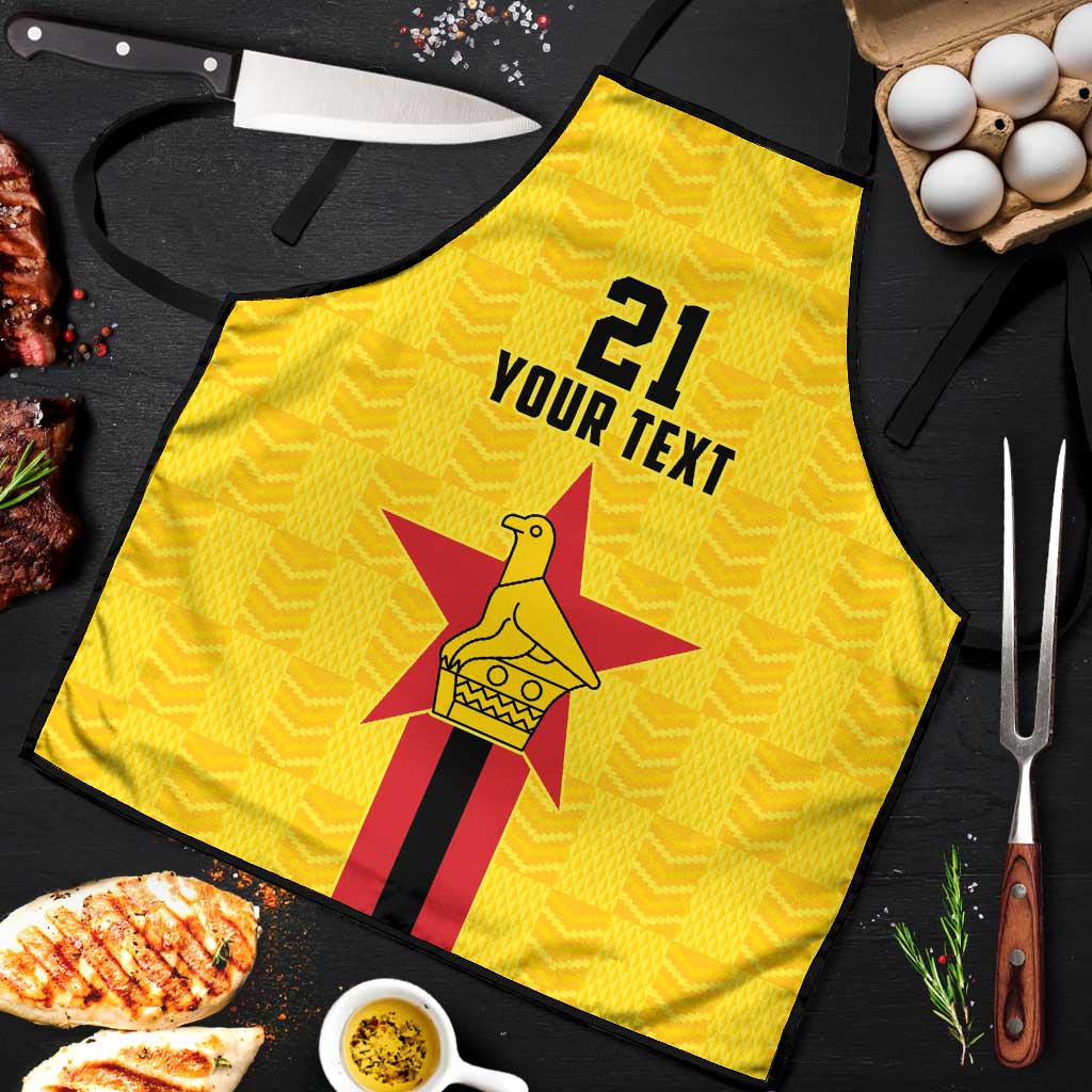 Zimbabwe Football Custom Apron The Warriors with Zimbabwe Bird - Wonder Print Shop
