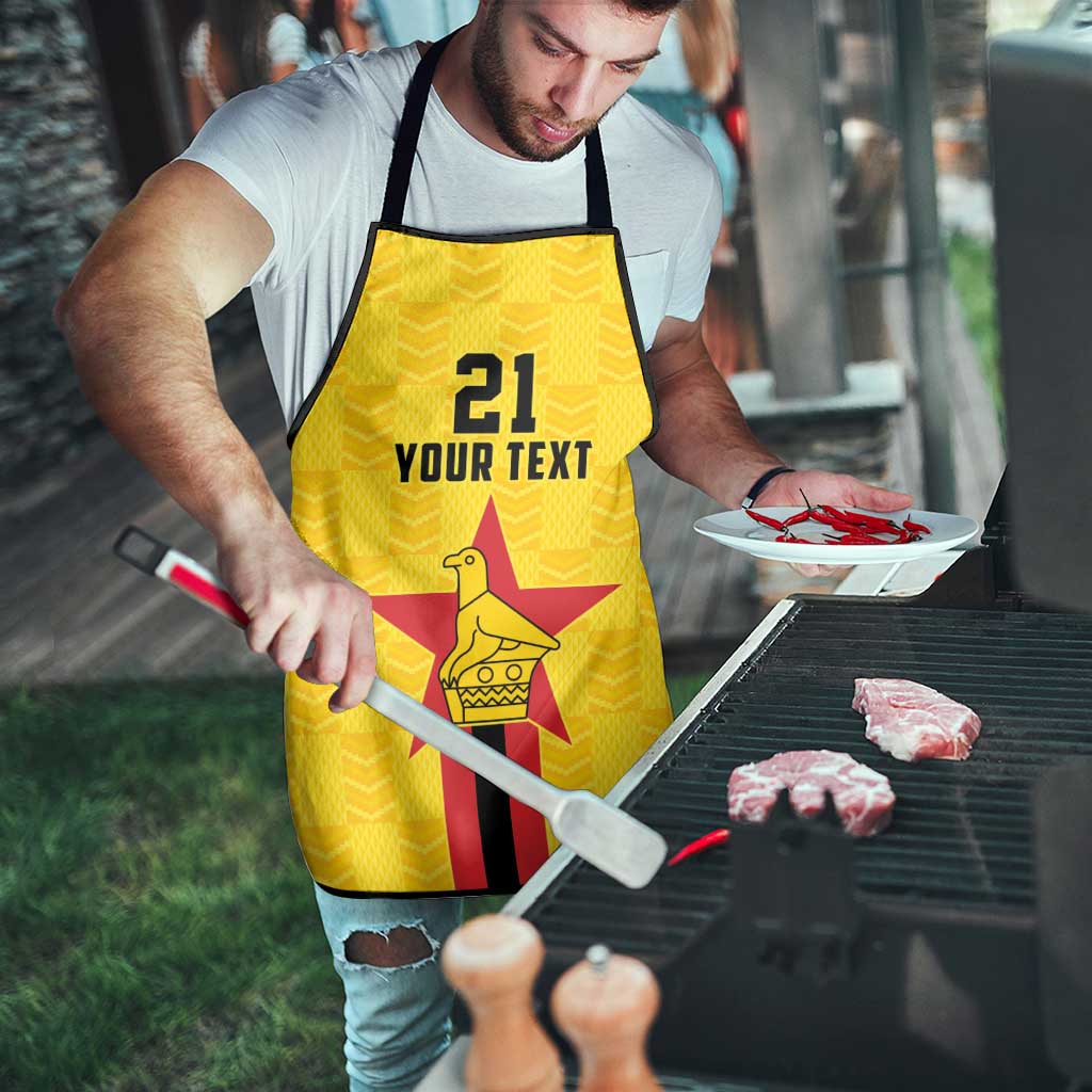 Zimbabwe Football Custom Apron The Warriors with Zimbabwe Bird - Wonder Print Shop