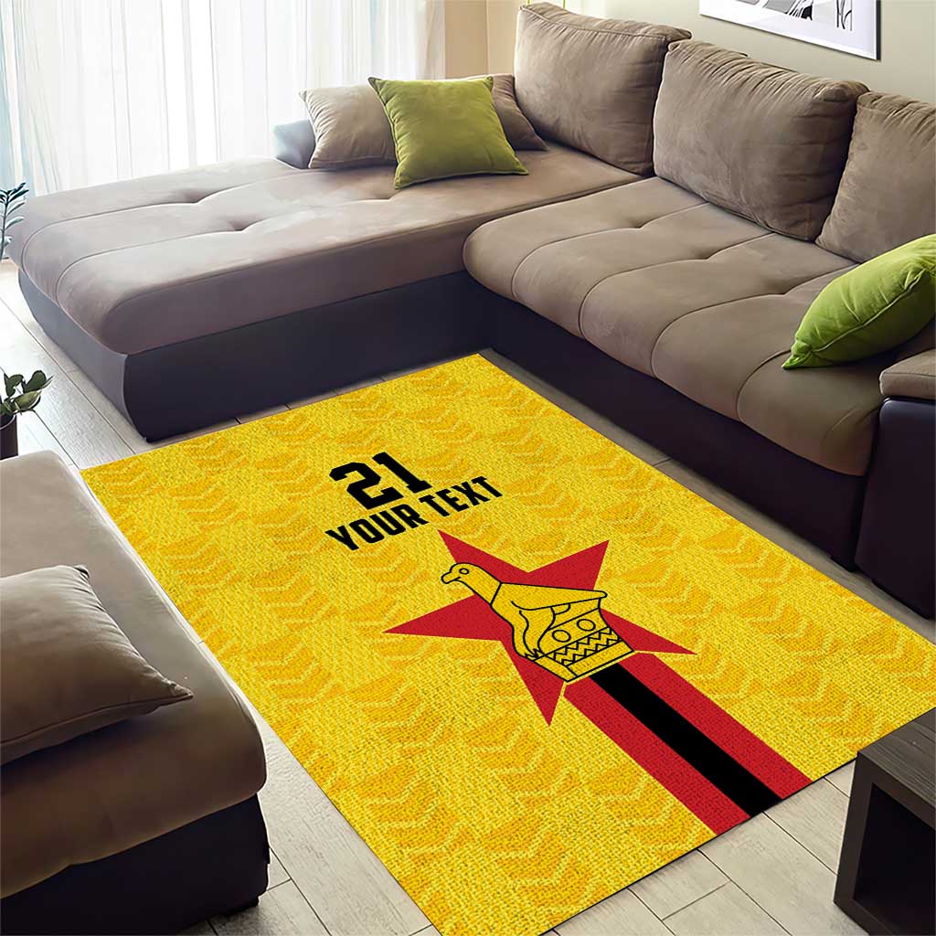 Zimbabwe Football Custom Area Rug The Warriors with Zimbabwe Bird - Wonder Print Shop