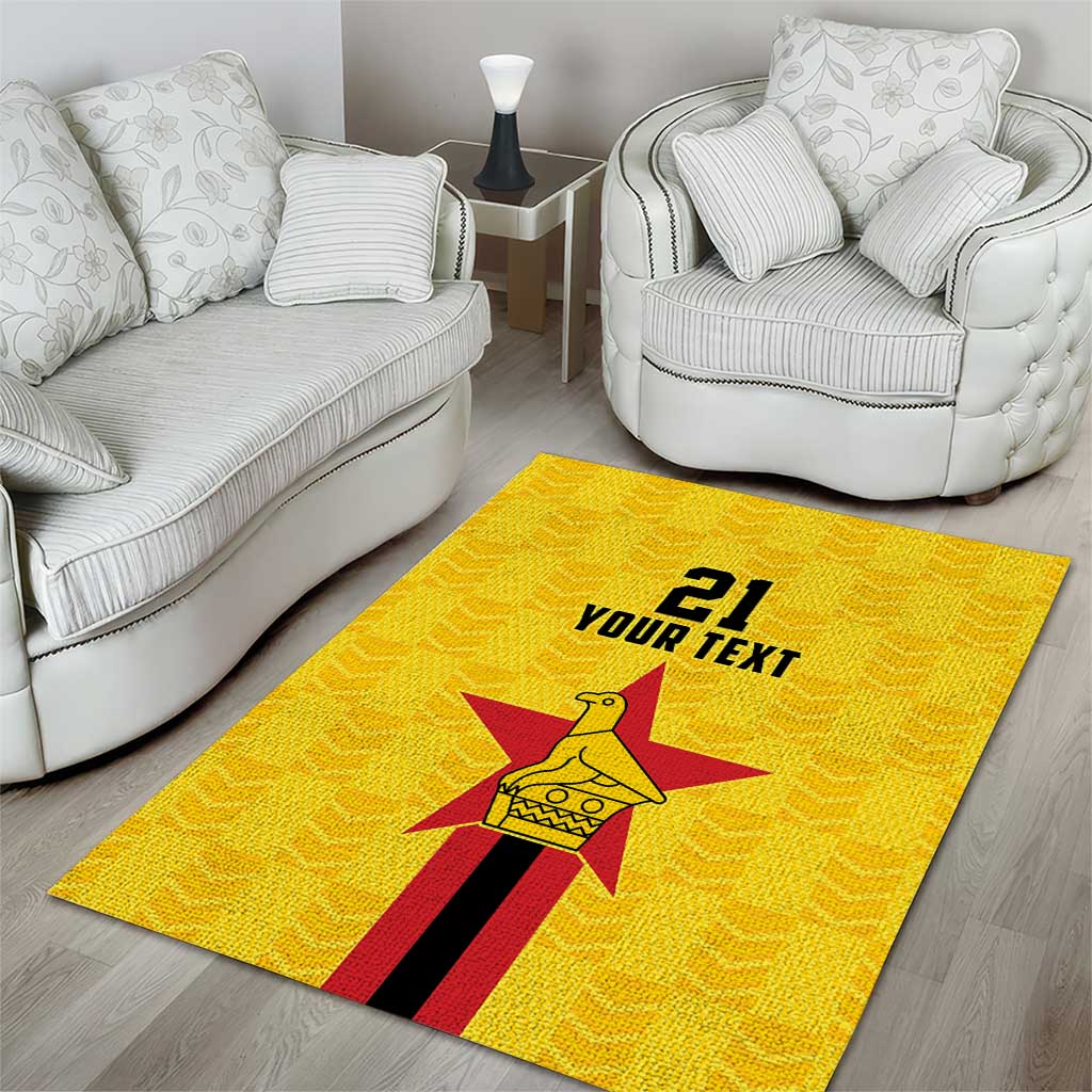 Zimbabwe Football Custom Area Rug The Warriors with Zimbabwe Bird - Wonder Print Shop