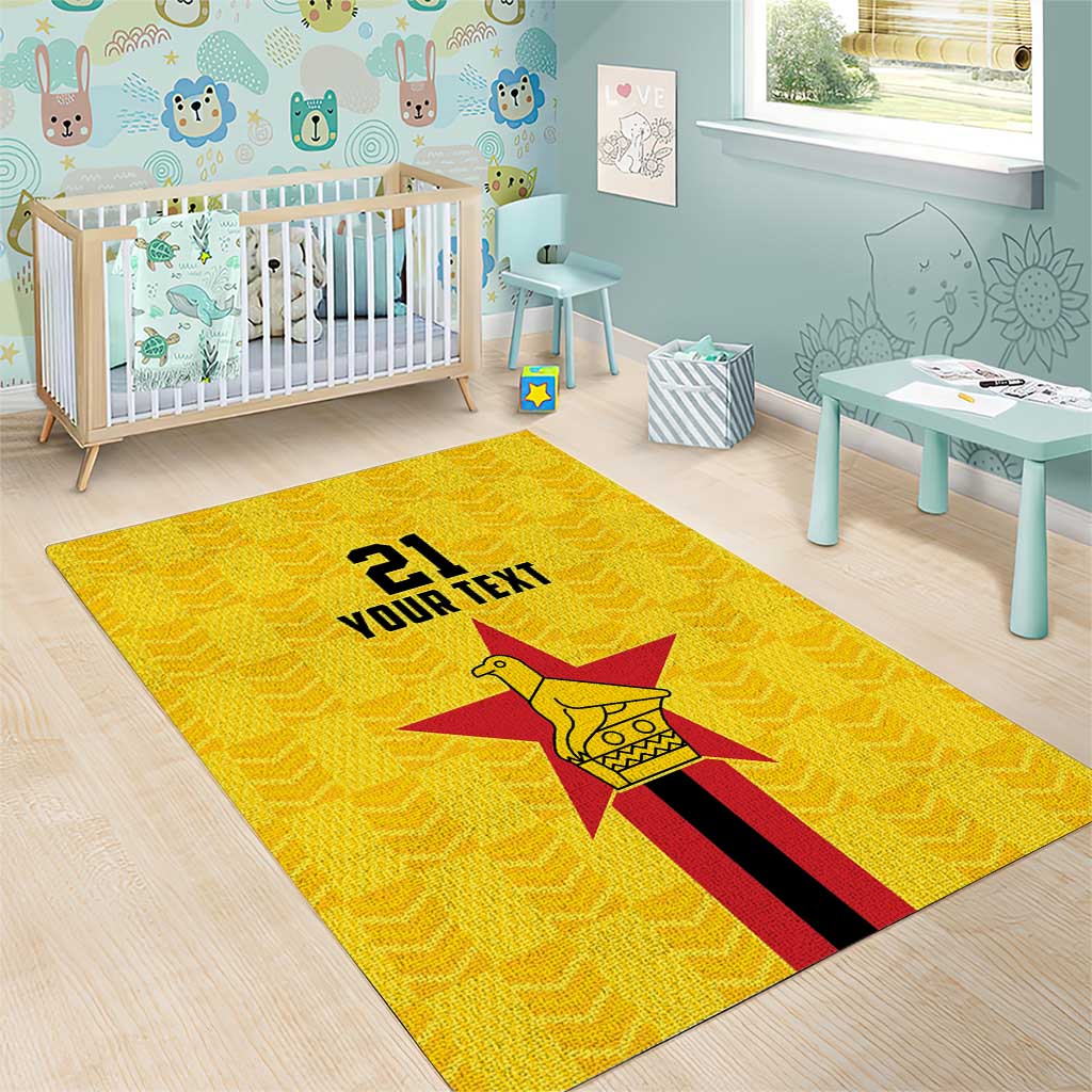 Zimbabwe Football Custom Area Rug The Warriors with Zimbabwe Bird - Wonder Print Shop
