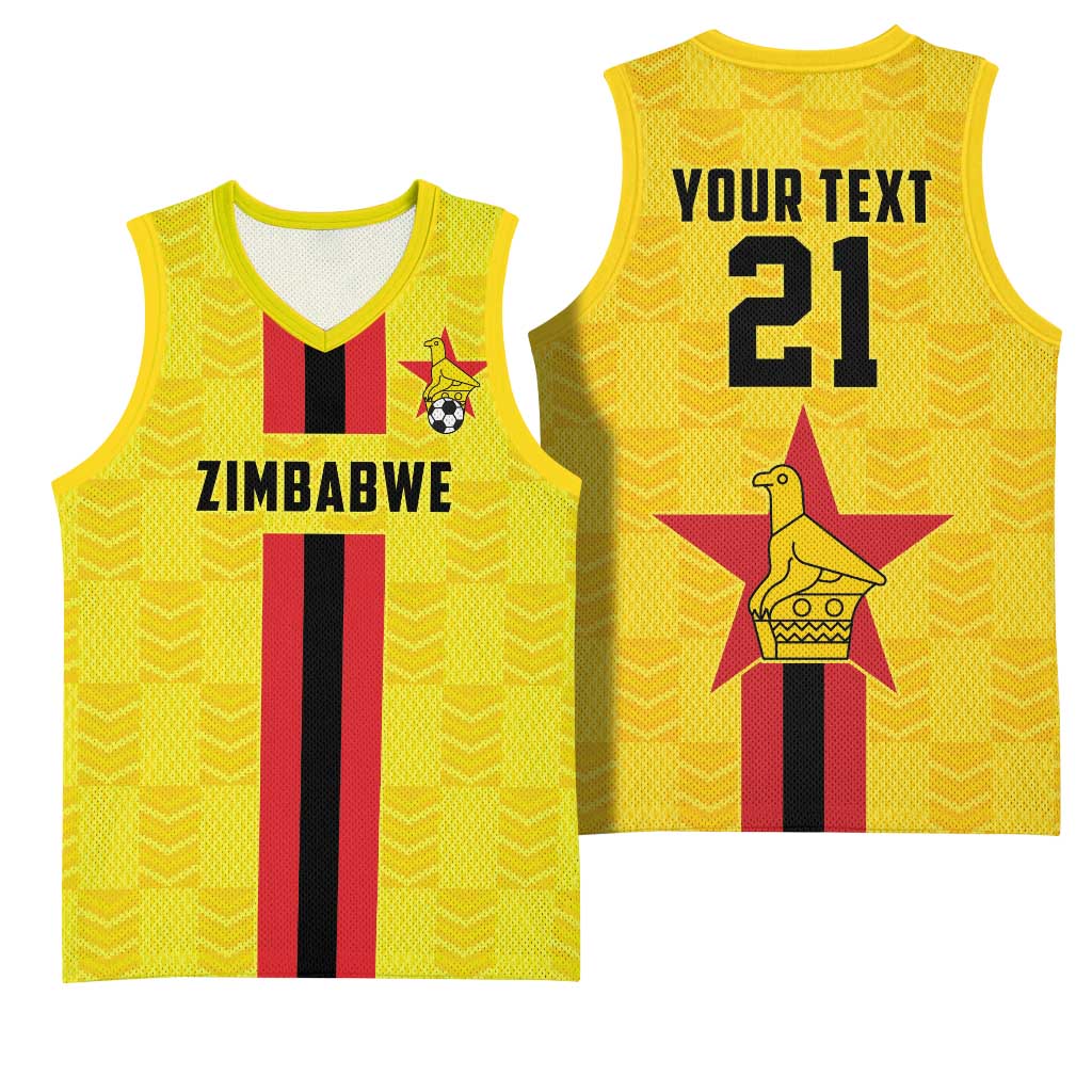 Zimbabwe Football Custom Basketball Jersey The Warriors with Zimbabwe Bird - Wonder Print Shop